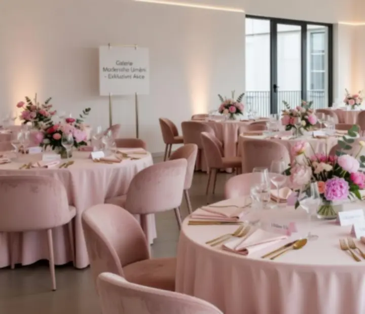 Stylově nasvícený večerní event s hosty u tematických stolů