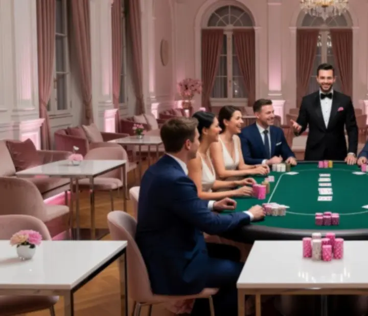 Stylový pokerový večer s hosty u stolu